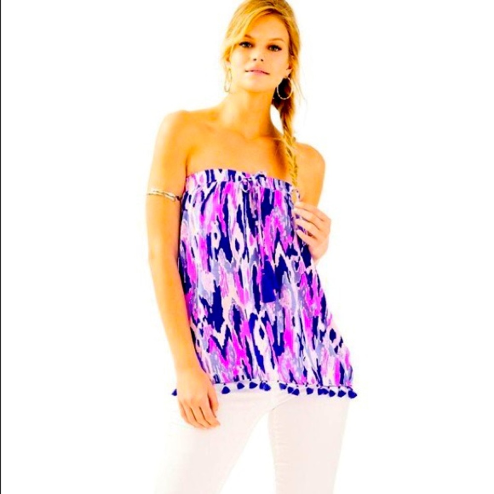 Lilly Pulitzer Palma Strapless Tube Top in One Too Many Print
